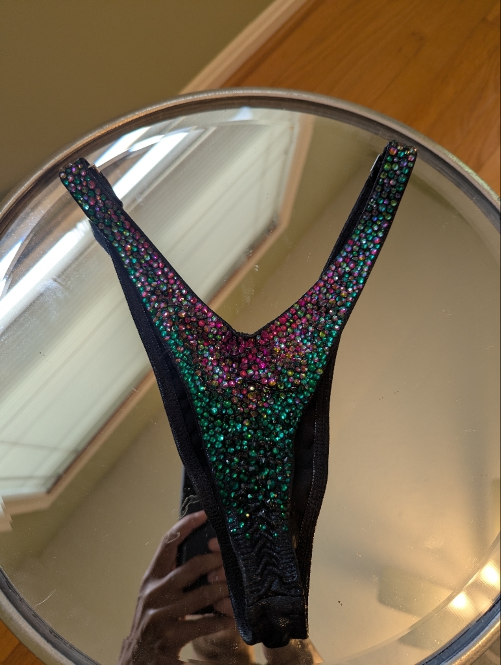 Embellished Gradient Rhinestone Bikini Set - Purple & Teal - Picture 15 of 16